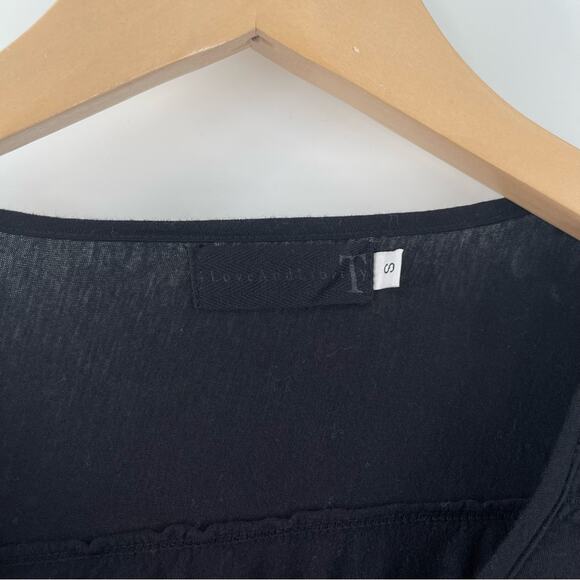 JOHNNY WAS x LOVE AND LIBERTY Top Small Long Sleeve Distressed Lace Boho Henley - Picture 4 of 11